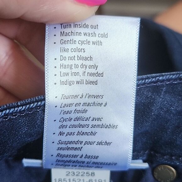 Paige Hoxton Straight Lana Navy Blue Wash Denim Jeans, Size 30 - Picture 9 of 11